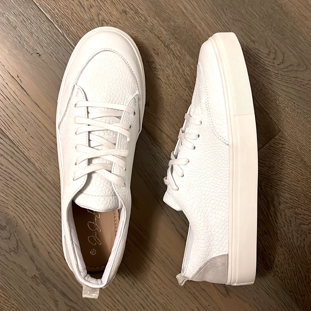 NWT Jessie James Decker x Kanaas Paris White Leather Lace-Up Sneaker Sz 10